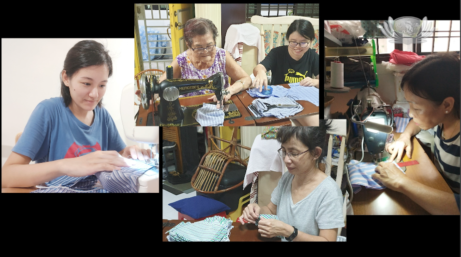 Volunteers make reusable masks for migrant workers